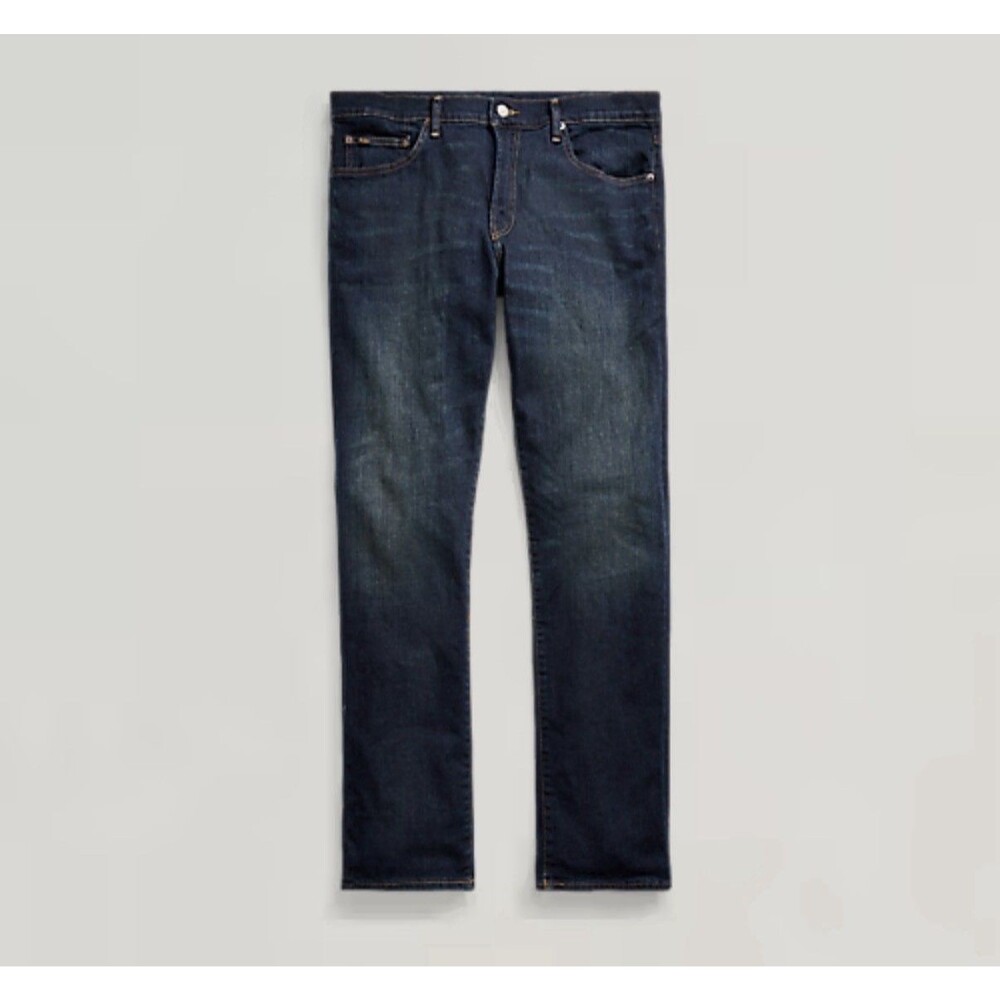Polo Ralph Lauren Hampton Relaxed Straight Jeans Mens 44Bx34 Dark Wash Denim EUC